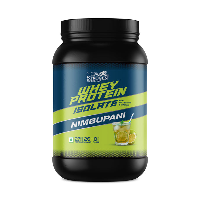 Strogen Whey Protein Isolate Nimbu Pani Flavour with 27gms protein per scoop