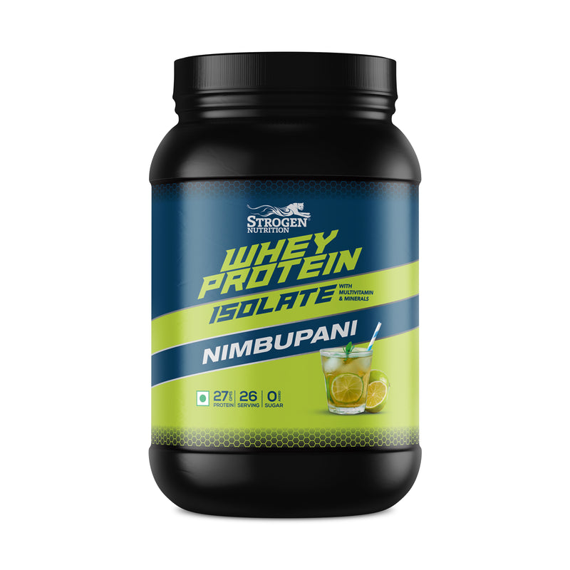 Load image into Gallery viewer, Strogen Whey Protein Isolate Nimbu Pani Flavour with 27gms protein per scoop
