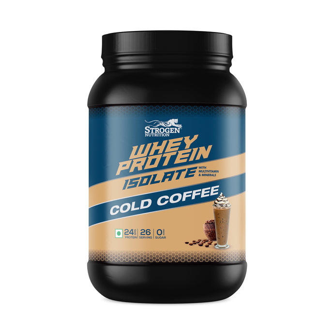 Strogen Whey Protein Isolate Cold Coffee Flavour with 24gms protein per scoop