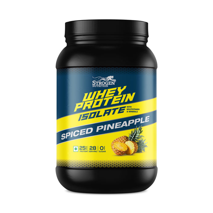 Strogen Whey Protein Isolate Spiced Pineapple Flavour with 25gms protein per scoop